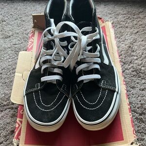 Vans Black and White High-Top Sneakers